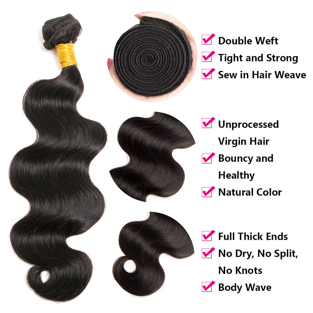 Body Wave Human Hair Bundles Brazilian Real Hair Weave