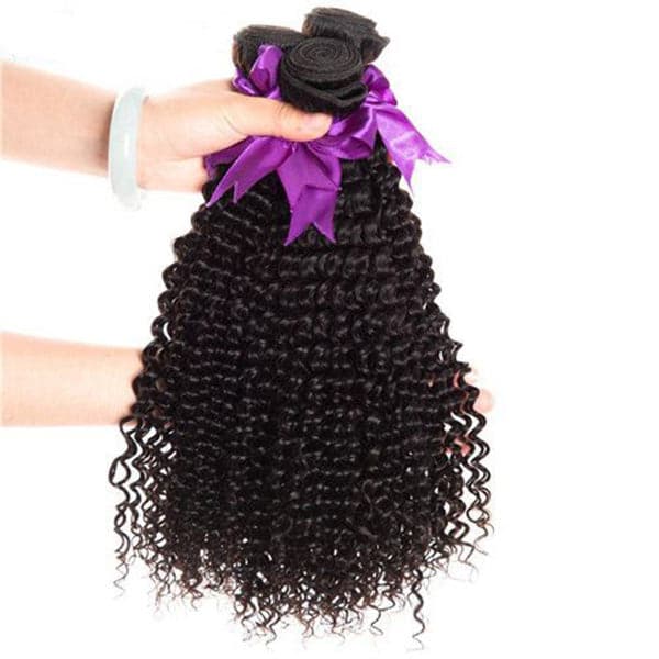 Brazilian Curly  Hair Weave 3 Bundles With Lace Closure