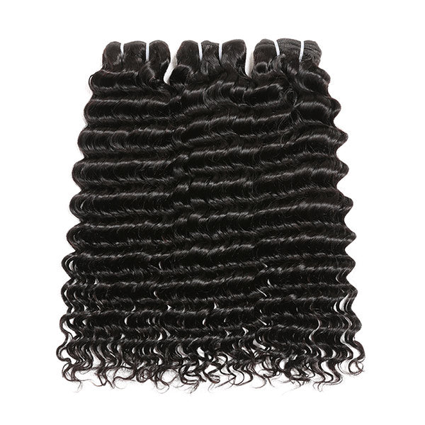 Brazilian Deep Wave Human Hair Weave 3 Bundles Deal
