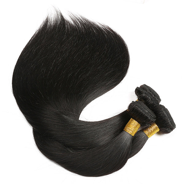 Brazilian Silky Straight Human Hair Weave 3 Bundles Deal